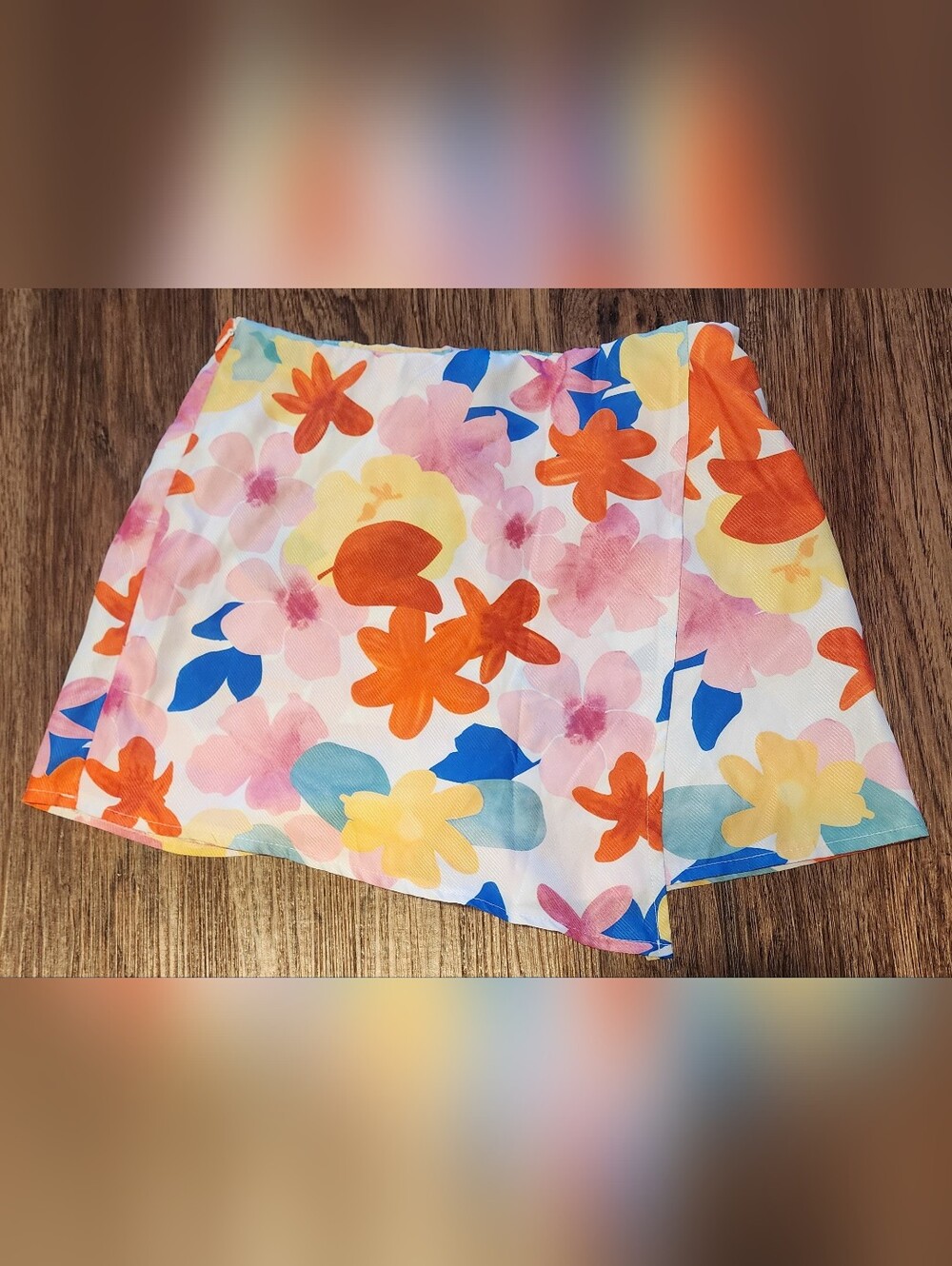 Multicolor Floral Print Simple Skort Size S
